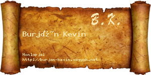 Burján Kevin névjegykártya