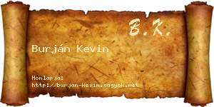Burján Kevin névjegykártya