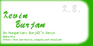 kevin burjan business card